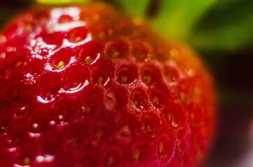 The texture of strawberries. Close-up. Macro, Strawberry texture background