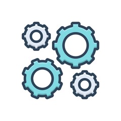 Color illustration icon for mechanism