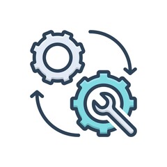 Color illustration icon for mechanism