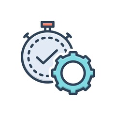 Color illustration icon for productivity