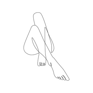 recommend clip art: Line Art Drawing of Woman Legs. Female Body Minimalistic Black Lines Drawing. Female Figure Continuous One Line Abstract Illustration. Modern Minimalist Design. Vector Illustration.