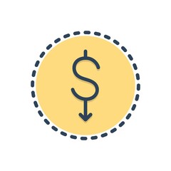 Color illustration icon for cheaper
