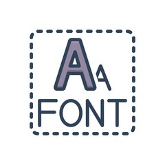 Color illustration icon for font