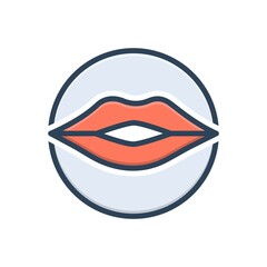 Color illustration icon for kiss