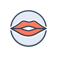 Color illustration icon for kiss