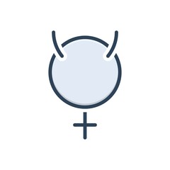 Color illustration icon for mercury