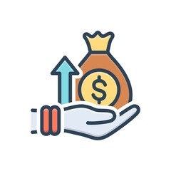 Color illustration icon for raising