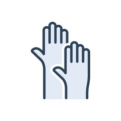 Color illustration icon for raising