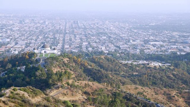 Griffith Observatory Park Landscape and cityscape panoramic view