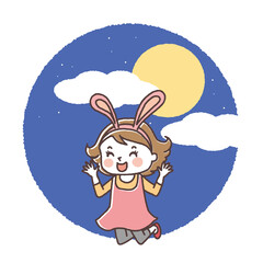 お月見　楽しむ子供12