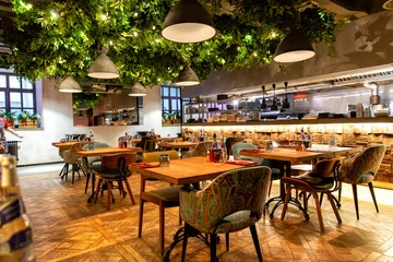 Fotobehang Interior of cozy restaurant in the modern style © ArtEvent ET