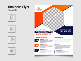 Modern corporate business flyer design template for business,  Flyer Template Geometric shape used for IT Company flyer, corporate banners, and leaflets business poster layout.