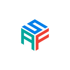 Hexagon logo with the letters SAF design