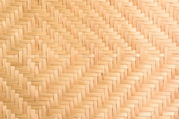 Abstract background of brown woven bamboo, Asian handicrafts, natural materials, products. Sustainability concept.