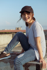 Portrait of a beautiful  girl outdoors,
