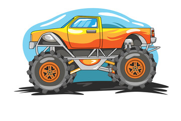 monster truck illustration vector