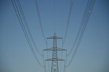 electric pylon and powerlines 