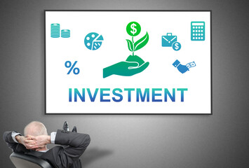 Businessman looking at investment concept