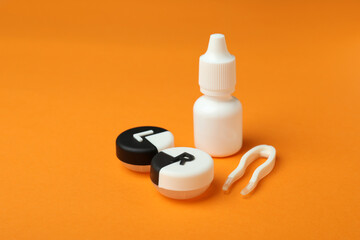 Concept of contact lenses for eyes, health care