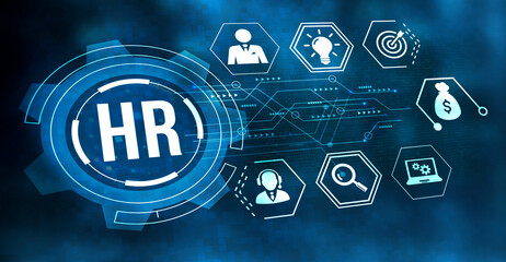 Internet, business, Technology and network concept.Human Resources HR management concept