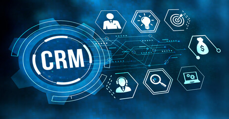 Internet, business, Technology and network concept.CRM Customer Relationship Management.
