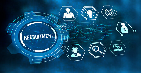 Internet, business, Technology and network concept.Recruitment career employee interview business HR Human Resources concept