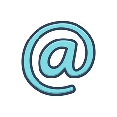 Color illustration icon for at sign