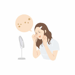 女性、美容、肌荒れ、シミ