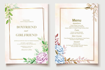 Elegant watercolor wedding invitation floral 