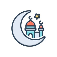 Color illustration icon for eid ul fitr
