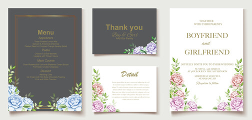 Elegant watercolor wedding invitation floral 