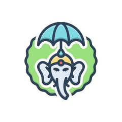 Color illustration icon for pooram