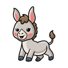 Cute baby donkey cartoon pose