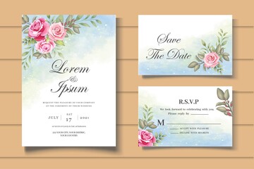 Fototapeta na wymiar Hand drawn floral invitation card template
