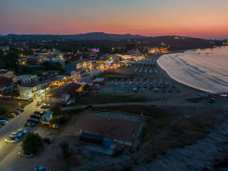 Roda beach corfu Greece aerial view