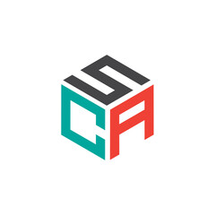 Hexagon logo with the letters SCA design