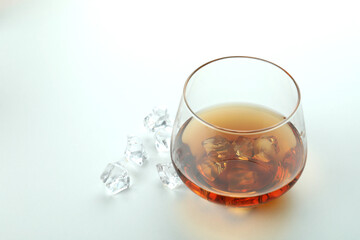 Concept of hard alcoholic drinks with cognac