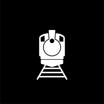 recommend clip art: Train icon isolated on dark background 
