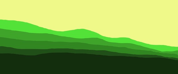 Mountain layers scenery vector illustration for background or backdrop design. Minimalist mountain background design concept.