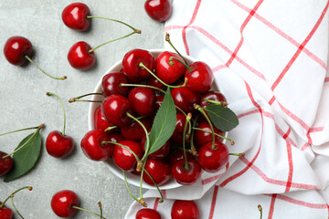 Naklejka na ściany i meble Concept of sweet berry with red cherry