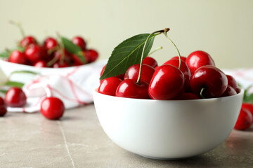 Concept of sweet berry with red cherry