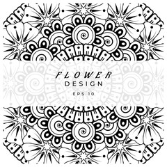 Mehndi flower for henna, mehndi, tattoo, decoration. decorative ornament in ethnic oriental style. doodle ornament. coloring book page.