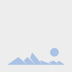 Geometric Mountains silhouette landscape art poster illustration