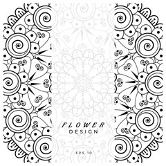 Mehndi flower for henna, mehndi, tattoo, decoration. decorative ornament in ethnic oriental style. doodle ornament. coloring book page.