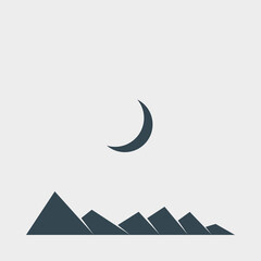 Geometric Mountains silhouette landscape art poster illustration