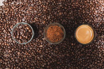 Premium Roasted coffee beans on background