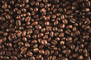 Premium Roasted coffee beans on background