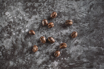 Premium Roasted coffee beans on background