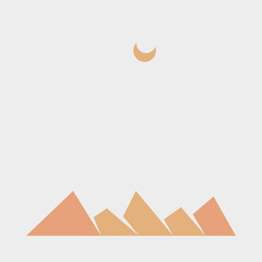 Geometric Mountains silhouette landscape art poster illustration