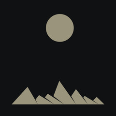 Geometric Mountains silhouette landscape art poster illustration
